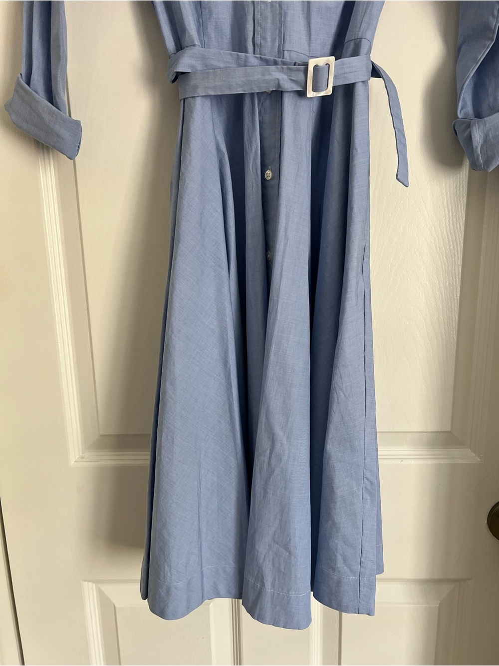 Ralph Lauren Belted Cotton Collared Shirt Dress with Pockets Coastal Luxury Sz 6 - Picture 4 of 6